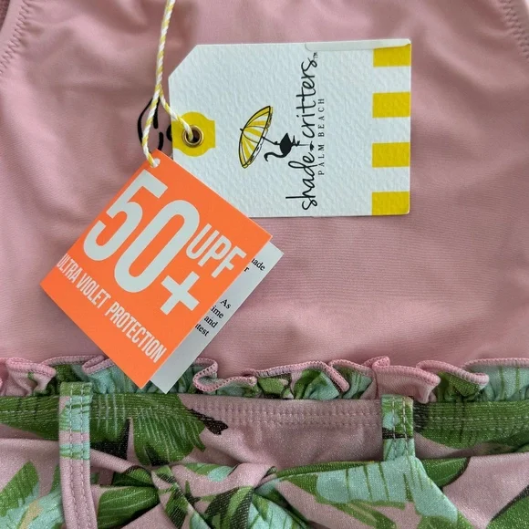 NWT Shade Critters Cabana Palms Girls Swimsuit - Picture 2 of 6